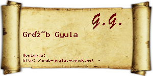 Gréb Gyula névjegykártya